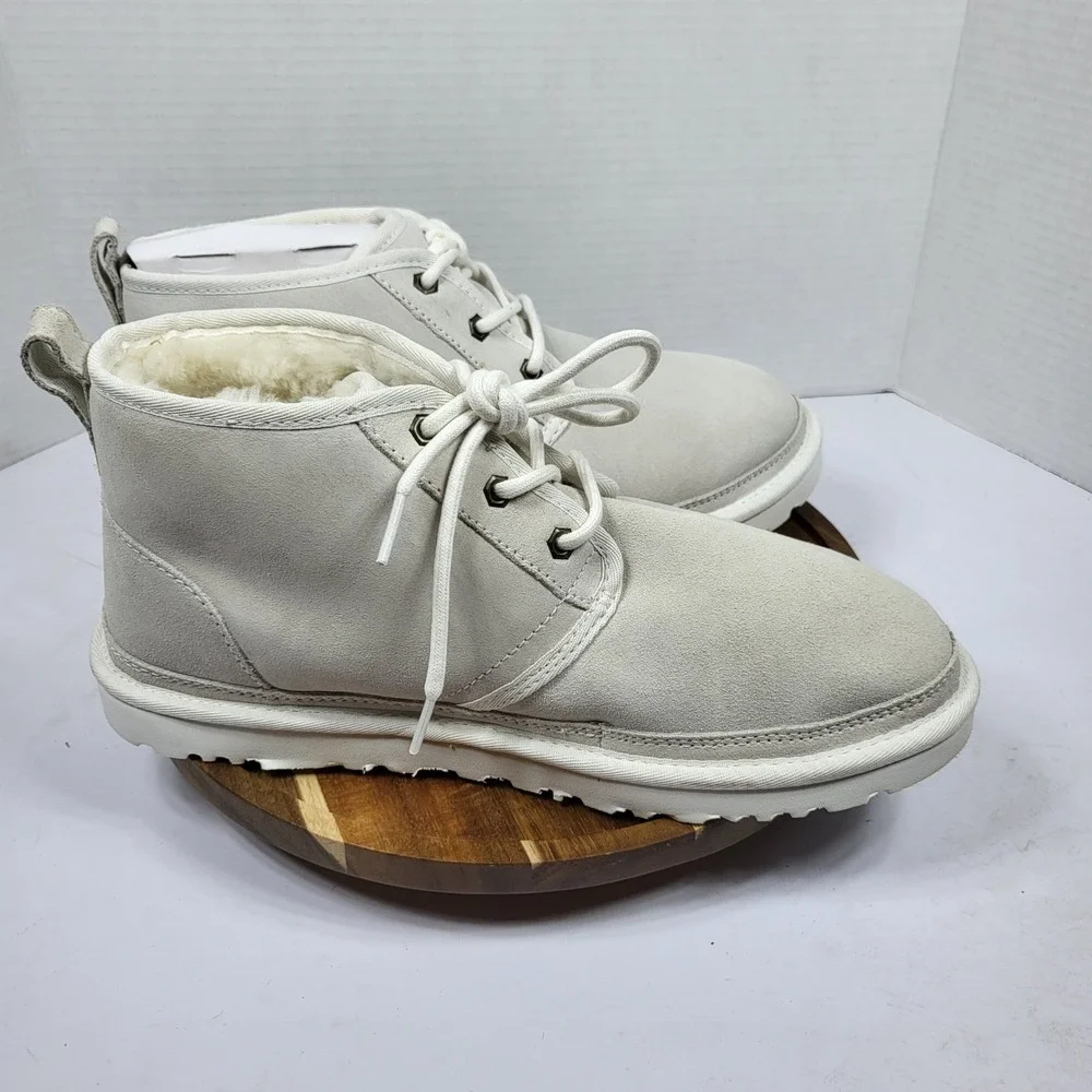 UGG Neumel Chukka Boots Mens 10 Off White Excellent Suede Shearling 3236